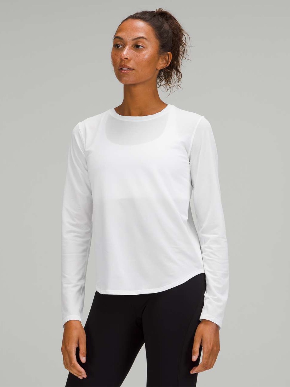 Lululemon High-Neck Running & Training Long Sleeve Shirt White 10